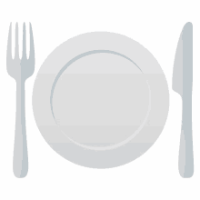 fork and knife with plate food joypixels cutlery empty plate