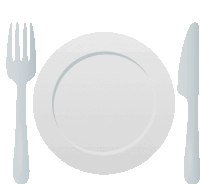 Fork And Knife With Plate Food Sticker