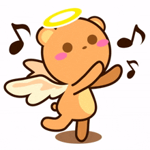 animal bear cute angel singing