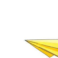 a cartoon drawing of a girl with a graduation cap holding a yellow paper airplane