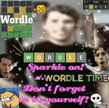 a poster that says wordle sparkle on it wordle time