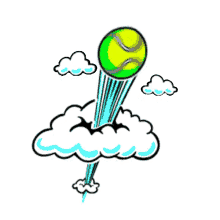 tennis ball flying spinning clouds olympic games