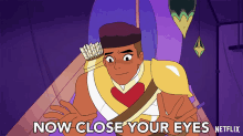 Now Close Your Eyes Marcus Scribner GIF - Now Close Your Eyes Marcus Scribner Bow GIFs