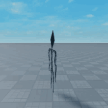 a drawing of a skeleton with a diamond head is walking in the air