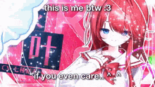 a girl with red hair and blue eyes is wearing a school uniform .