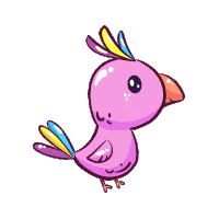 Pink Parrot Sticker