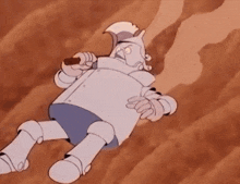 a cartoon of a girl reaching out towards a silver robot