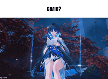 a picture of a girl with the words " graid " on the bottom