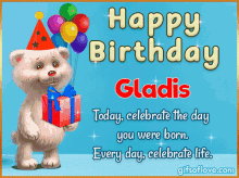 Happy Birthday Gladis GIF - Happy Birthday Gladis Gladis Name GIFs