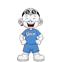 a cartoon character wearing sunglasses and a shirt that says umm