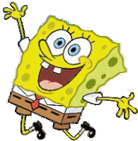 Sponge Bob Square Pants Hands Up Sticker - Sponge Bob Square Pants Hands Up Smile Stickers