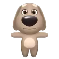 a cartoon dog with its arms outstretched is standing on a white background