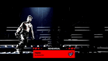 a man without a shirt is dancing on a stage with the words parg survivor written on the bottom