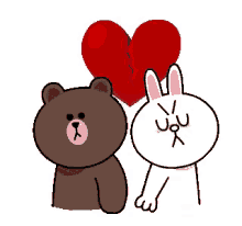 brown bear and cony sad face break brokenhearted love is magic
