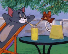 Tom And Jerry Lemonade GIF - Tom And Jerry Lemonade Drinking GIFs