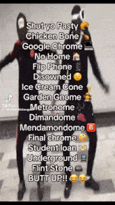 a tiktok video that says shut yo pasty chicken bone google chrome no home flip phone disowned