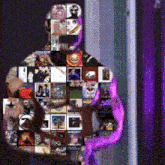 a collage of images of a man including one that says ' i love you ' on it