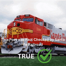 a red train with the number 500 on the front of it