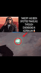 a picture of a man next to a picture of a green object in the sky