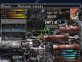 a screen shot of a video game that says " reduces damage " on it