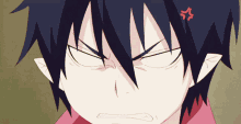 a close up of a cartoon character with an angry expression on his face