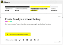 a screenshot of a web page that says " exusiai found your browser history "
