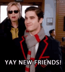 Blaine New Friends GIF - Blaine New Friends Glee GIFs