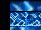 a computer screen with a blue background and a yellow circle