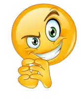 a yellow smiley face with green eyes and a thumbs up