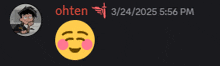 a black background with a smiley face and the words " ohten "