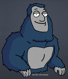 a cartoon drawing of a gorilla with the words gorilla workshop underneath it