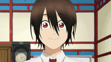 a cartoon character with a clock in the background and a tear coming out of his eyes