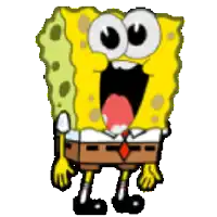 a cartoon drawing of spongebob squarepants with his mouth open