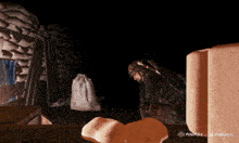 a screenshot of a video game shows a soldier in a dark room with the words minimax and haliuo ai at the bottom