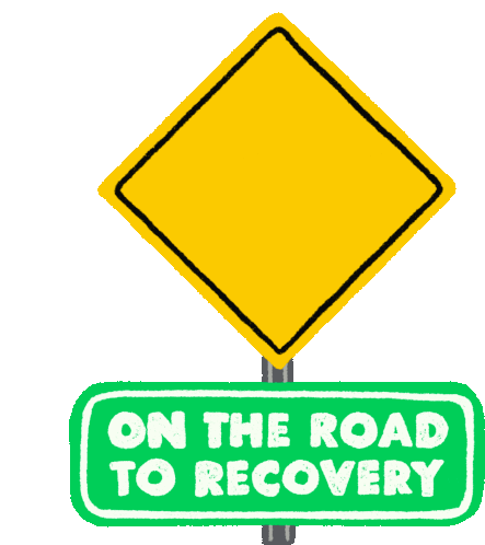 On The Road To Recovery Sober Sticker - On The Road To Recovery Sober Drugs Stickers