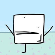 a black and white drawing of a square with a bird on it 's head
