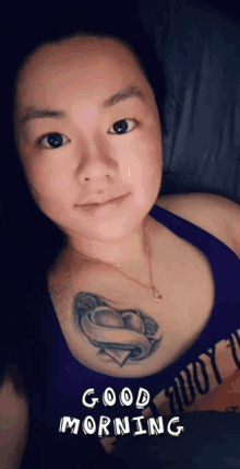 Good Morning Chest Tattoo GIF - Good Morning Chest Tattoo Cute Asian GIFs