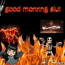 Good Morning Slut GIF - Good Morning Slut Skeleton GIFs