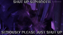 Sephiroth Needs To Stop Shut Up GIF - Sephiroth Needs To Stop Shut Up Shut Up Sephiroth GIFs
