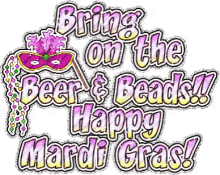 beads beer and beads mardi gras sticker