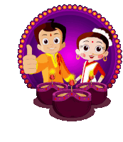 Happy Diwali Chutki Sticker - Happy Diwali Chutki Chhota Bheem Stickers