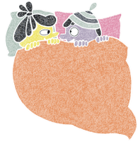 Peter And Lotta Snuggling Under A Blanket Sticker - Cosy Love Couple Sleeping Stickers