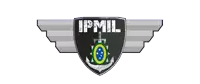 a logo for ipmil with wings and a flag