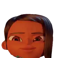 a close up of a cartoon character 's face with a smile on it
