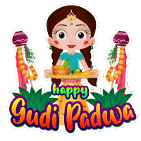 Happy Gudi Padwa Chutki Sticker - Happy Gudi Padwa Chutki Chhota Bheem Stickers