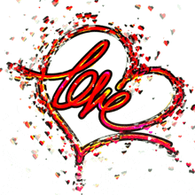 a drawing of a heart with the word love written inside of it
