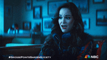 a woman with a surprised look on her face is featured in a nbc advertisement