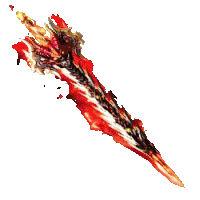 a red sword with a dragon on it