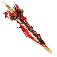 a red sword with a dragon on it