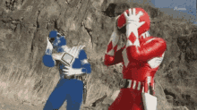 Red Ranger Blue Ranger GIF - Red Ranger Blue Ranger Power Ranger GIFs